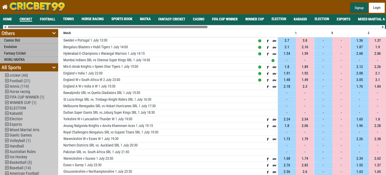 CricXbet99 live cricket markets updating ball by ball
