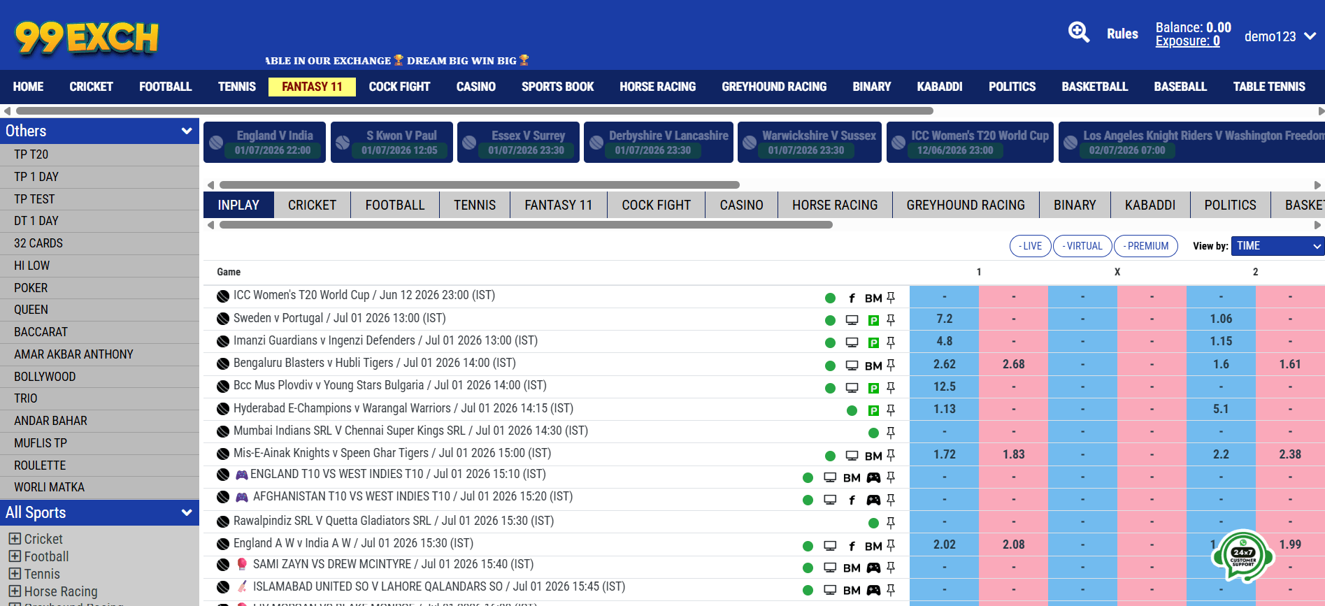 My99Exch black panel live cricket markets updating ball by ball